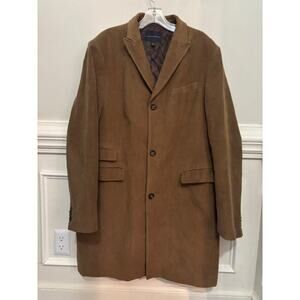 Banana Republic Mens Pea Coat Trenchcoat Moleskin Overcoat Large Tall Long